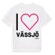 White t-shirt med Jag älskar Vässjö t-shirt stort tryck