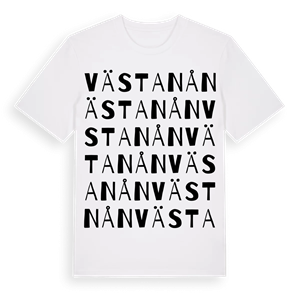 Västanån ordlek t-shirt – ekologisk bomull t-shirt från Pinshirt