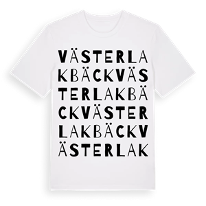 Väster Lakbäck ordlek t-shirt – ekologisk bomull t-shirt från Pinshirt