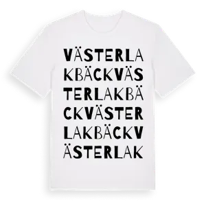 Väster Lakbäck ordlek t-shirt – ekologisk bomull t-shirt från Pinshirt