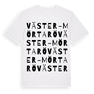 Väster-Mörtarö ordlek t-shirt – ekologisk bomull t-shirt från Pinshirt