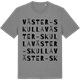 Mid Heather Gray t-shirt med Väster-Skulla ordlek t-shirt