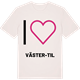 Vintage White t-shirt med Jag älskar Väster-Til t-shirt stort tryck