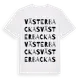 White t-shirt med Västerbackas ordlek t-shirt
