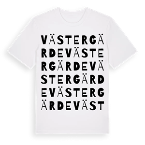 Västergärde ordlek t-shirt – ekologisk bomull t-shirt från Pinshirt