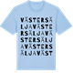 Blue Soul t-shirt med Västersälja ordlek t-shirt