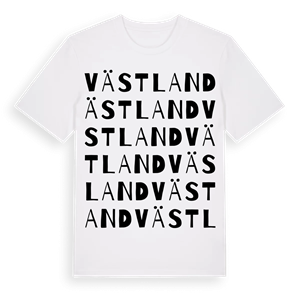 Västland ordlek t-shirt – ekologisk bomull t-shirt från Pinshirt