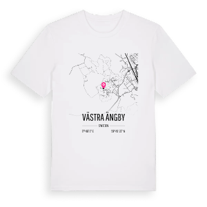 Västra Ängby karta t-shirt – ekologisk bomull t-shirt från Pinshirt