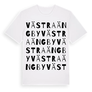 Västra Ängby ordlek t-shirt – ekologisk bomull t-shirt från Pinshirt