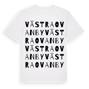 Västra Ovanby ordlek t-shirt – ekologisk bomull t-shirt från Pinshirt