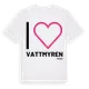 White t-shirt med Jag älskar Vattmyren t-shirt stort tryck