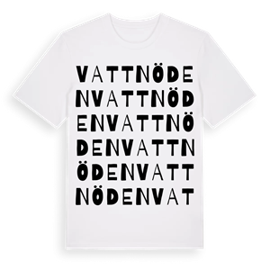Vattnöden ordlek t-shirt – ekologisk bomull t-shirt från Pinshirt