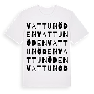 Vattunöden ordlek t-shirt – ekologisk bomull t-shirt från Pinshirt