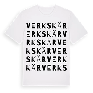 Verkskär ordlek t-shirt – ekologisk bomull t-shirt från Pinshirt
