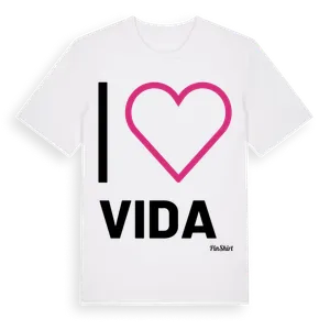 Jag älskar Vida t-shirt stort tryck – ekologisk bomull t-shirt från Pinshirt
