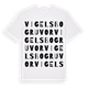 White t-shirt med Vigelsbo gruvor ordlek t-shirt
