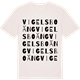 Vintage White t-shirt med Vigelsboäng ordlek t-shirt