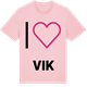 Pink Cotton t-shirt med Jag älskar Vik t-shirt stort tryck
