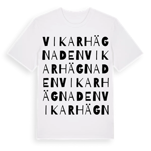 Vikarhägnaden ordlek t-shirt – ekologisk bomull t-shirt från Pinshirt