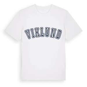 Viklund college t-shirt – ekologisk bomull t-shirt från Pinshirt