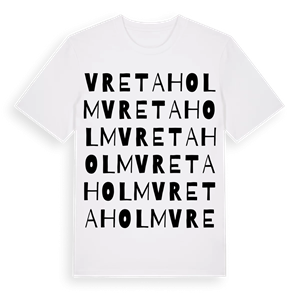 Vretaholm ordlek t-shirt – ekologisk bomull t-shirt från Pinshirt