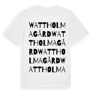 Wattholma Gård ordlek t-shirt – ekologisk bomull t-shirt från Pinshirt