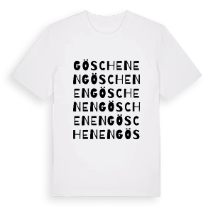 Göschenen ordlek t-shirt – ekologisk bomull t-shirt från Pinshirt