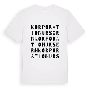 Korporation Ursern ordlek t-shirt – ekologisk bomull t-shirt från Pinshirt