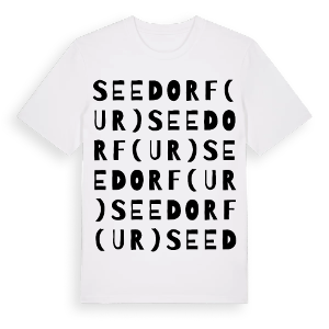 Seedorf (UR) ordlek t-shirt – ekologisk bomull t-shirt från Pinshirt