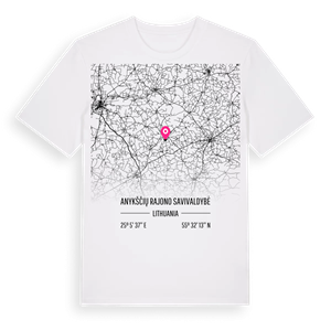 Anykščių rajono savivaldybė karta t-shirt – ekologisk bomull t-shirt från Pinshirt