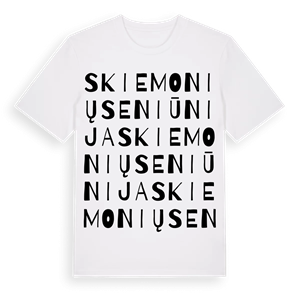 Skiemonių seniūnija ordlek t-shirt – ekologisk bomull t-shirt från Pinshirt