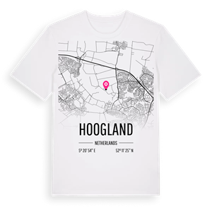 Hoogland karta t-shirt – ekologisk bomull t-shirt från Pinshirt
