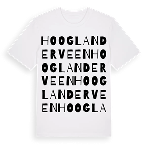 Hooglanderveen ordlek t-shirt – ekologisk bomull t-shirt från Pinshirt