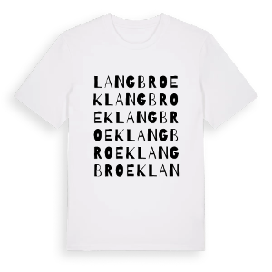 Langbroek ordlek t-shirt – ekologisk bomull t-shirt från Pinshirt