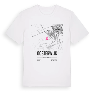 Oosterwijk karta t-shirt – ekologisk bomull t-shirt från Pinshirt