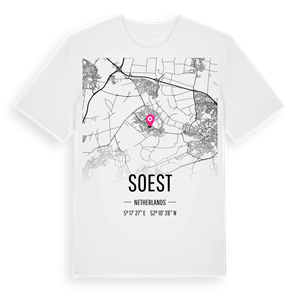 Soest karta t-shirt – ekologisk bomull t-shirt från Pinshirt