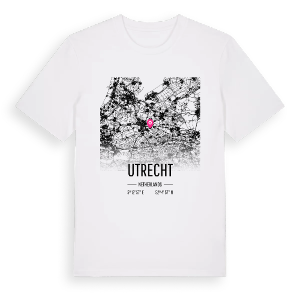 Utrecht karta t-shirt – ekologisk bomull t-shirt från Pinshirt