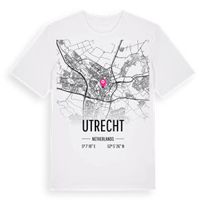 Utrecht karta t-shirt – ekologisk bomull t-shirt från Pinshirt