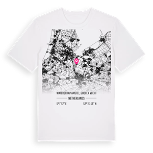 Waterschap Amstel, Gooi en Vecht karta t-shirt – ekologisk bomull t-shirt från Pinshirt