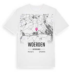 Woerden karta t-shirt – ekologisk bomull t-shirt från Pinshirt