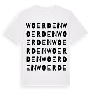 Woerden ordlek t-shirt – ekologisk bomull t-shirt från Pinshirt