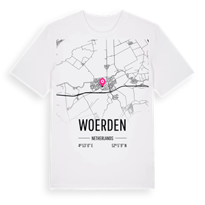 Woerden karta t-shirt – ekologisk bomull t-shirt från Pinshirt