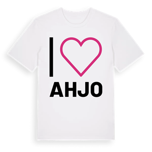 Jag älskar Ahjo t-shirt stort tryck – ekologisk bomull t-shirt från Pinshirt