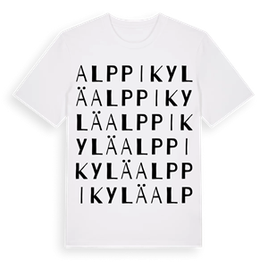 Alppikylä ordlek t-shirt – ekologisk bomull t-shirt från Pinshirt