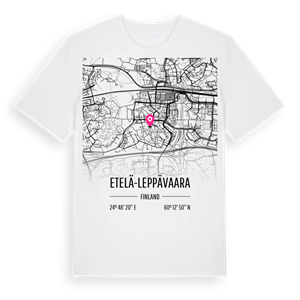 Etelä-Leppävaara karta t-shirt – ekologisk bomull t-shirt från Pinshirt