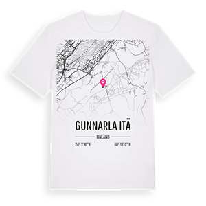 Gunnarla itä karta t-shirt – ekologisk bomull t-shirt från Pinshirt