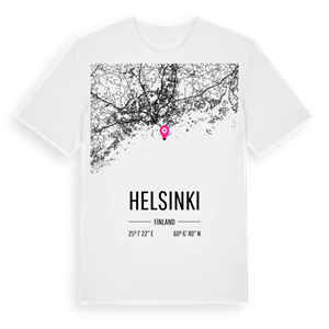 Helsinki karta t-shirt – ekologisk bomull t-shirt från Pinshirt
