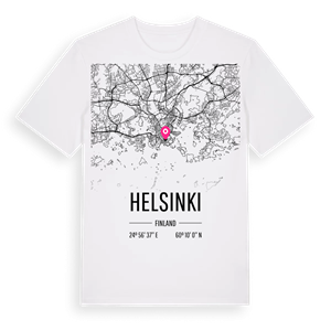 Helsinki karta t-shirt – ekologisk bomull t-shirt från Pinshirt