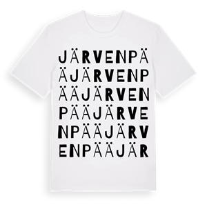 Järvenpää ordlek t-shirt – ekologisk bomull t-shirt från Pinshirt