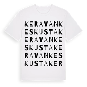 Keravan Keskusta ordlek t-shirt – ekologisk bomull t-shirt från Pinshirt